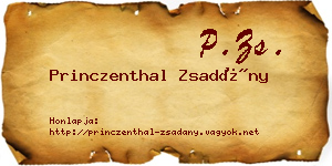 Princzenthal Zsadány névjegykártya